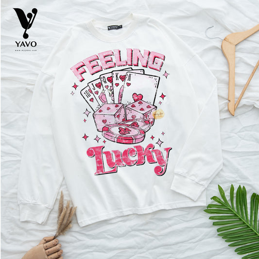 Feeling lucky white Tshirt
