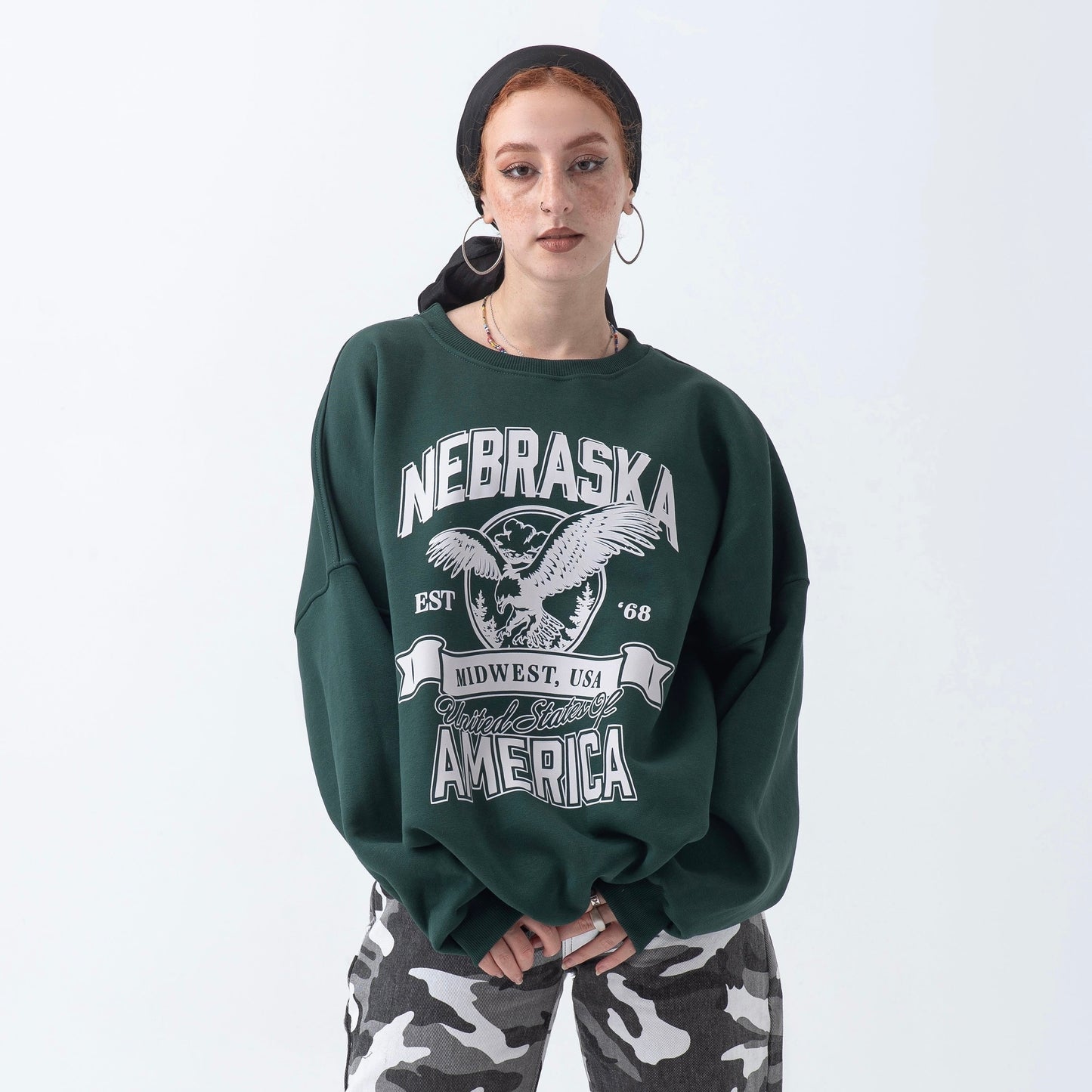 Nebraska olive sweatshirt