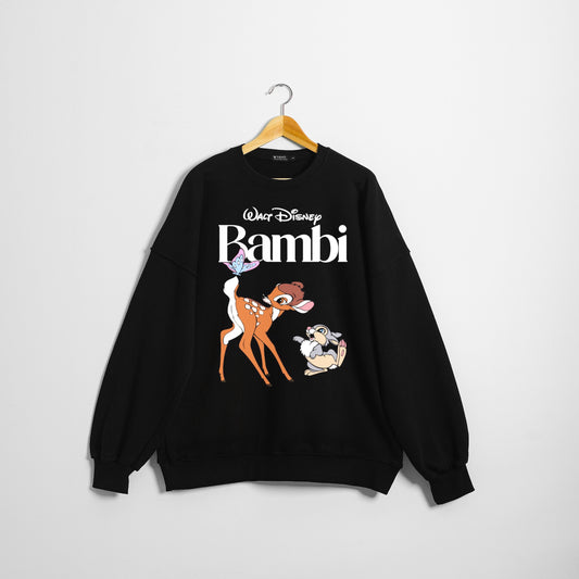 Bambi black autumn crewneck