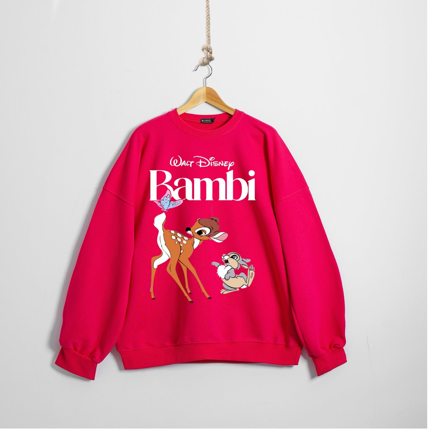 Bambi fuchsia autumn crewneck