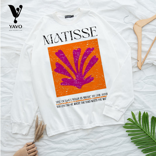 Matisse orange white tshirt