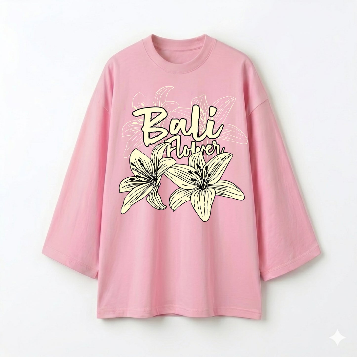 Bali flower pink oversize tshirt