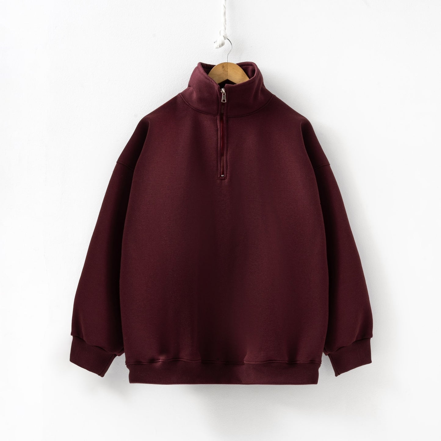 Plain Burgundy zip up sweatshirt