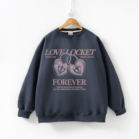 Love Locket Grey Crewneck