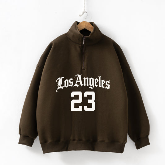 Los angeles 23 Brown Zip up Sweatshirt