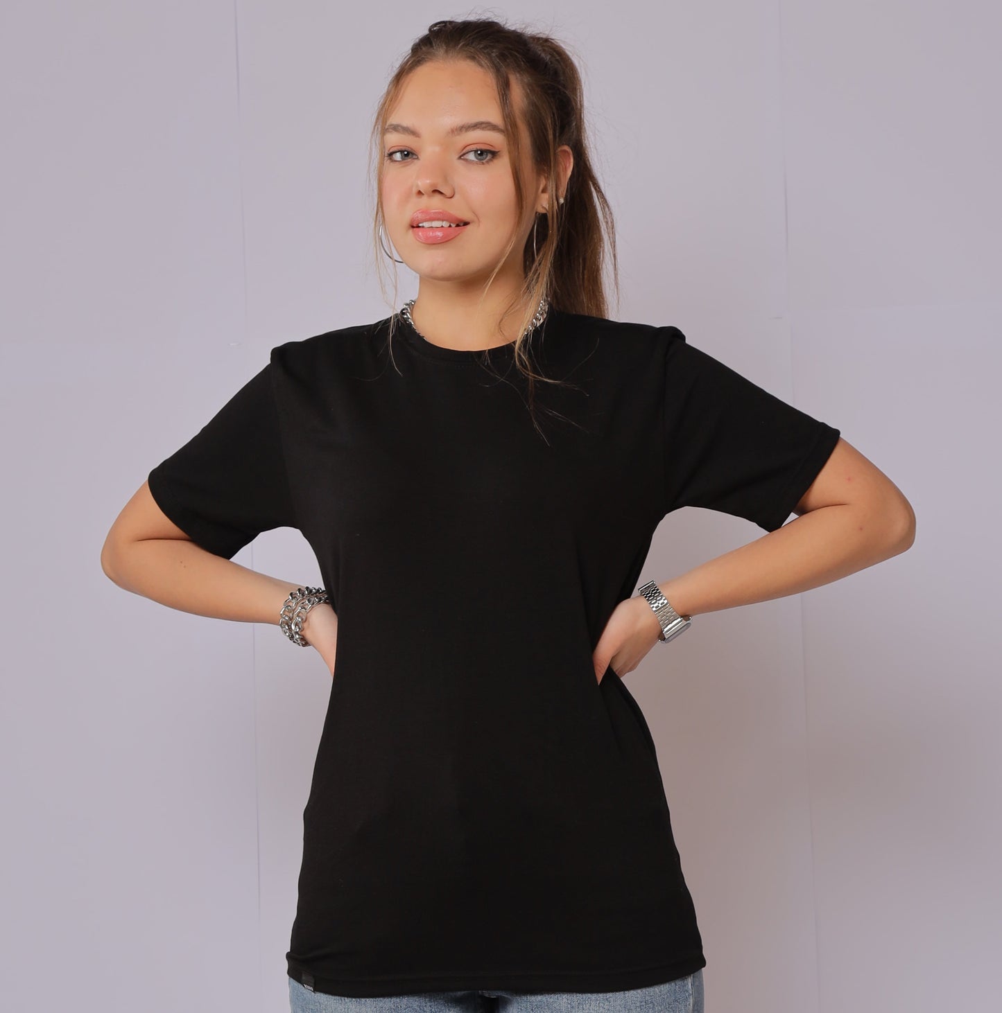 Black basic slim tshirt