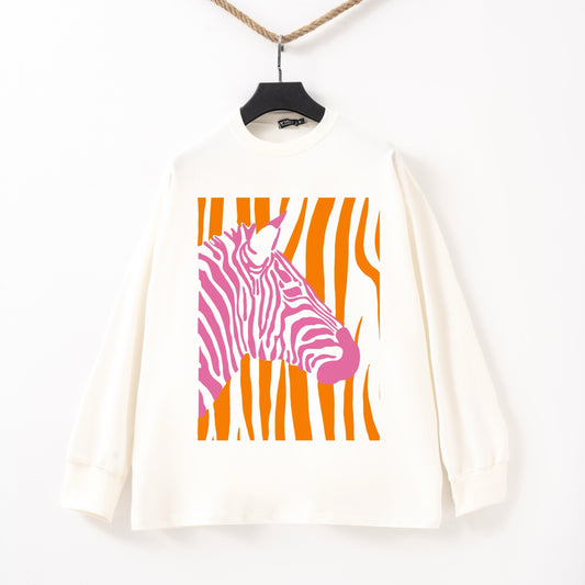 Orange zebra white Tshirt
