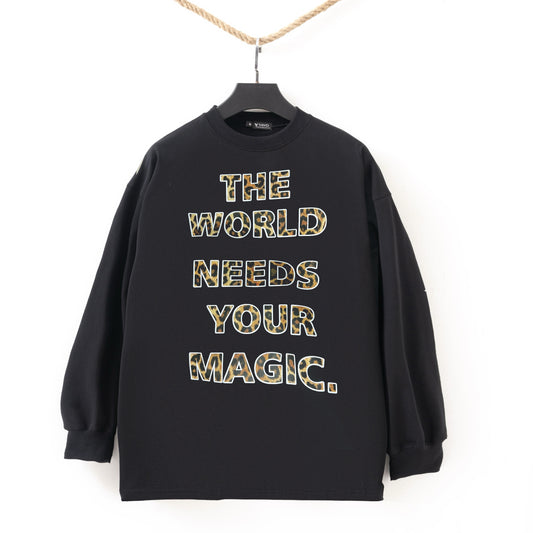 Leopard quote black Tshirt