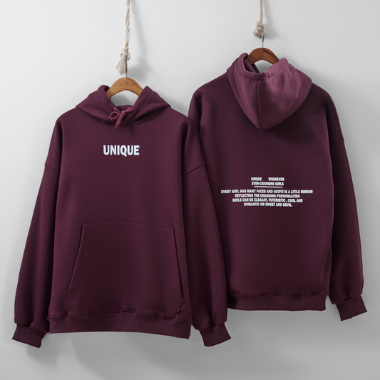 Unique burgundy hoodie