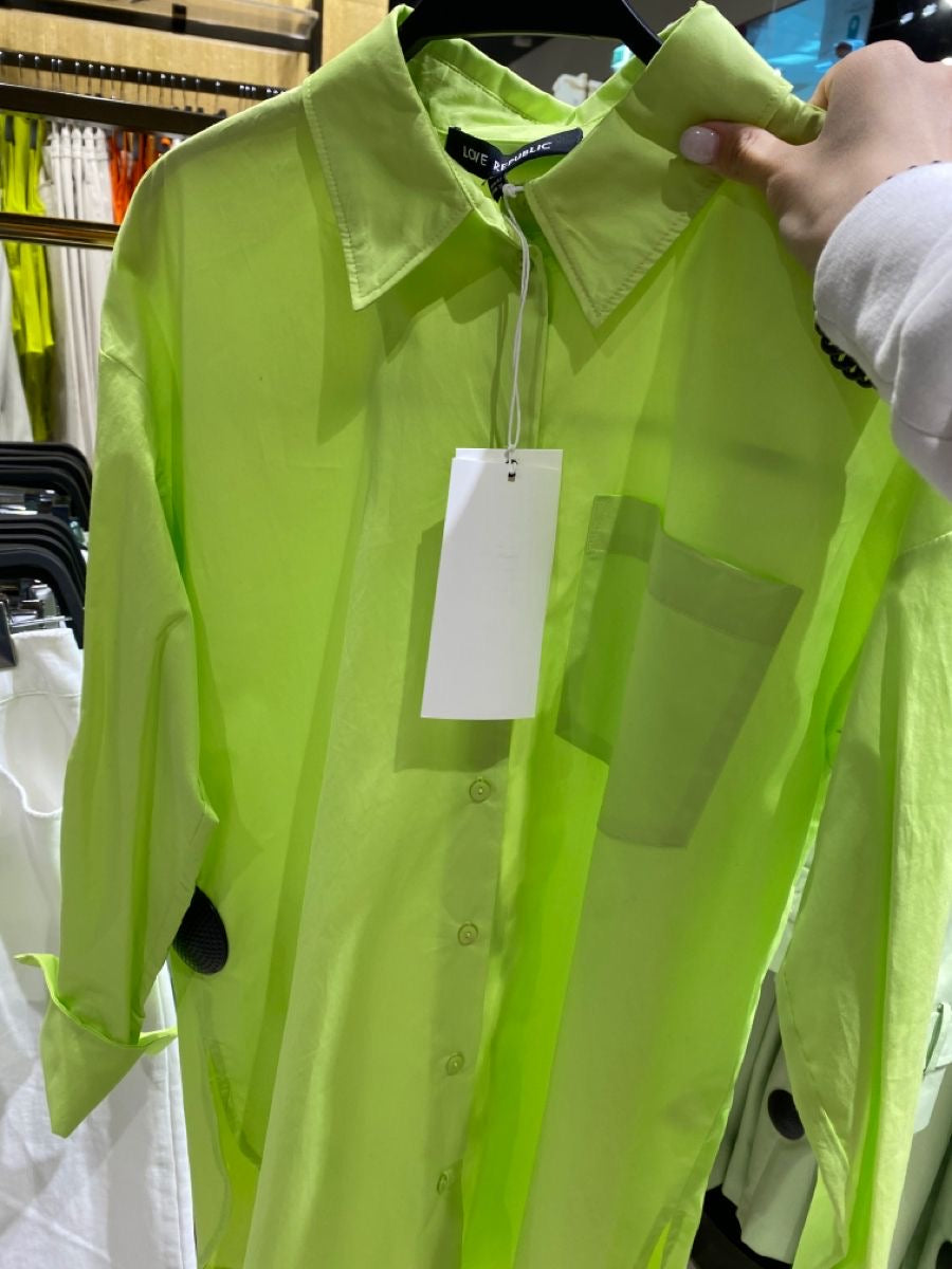 Lemon poplin oversize chemise
