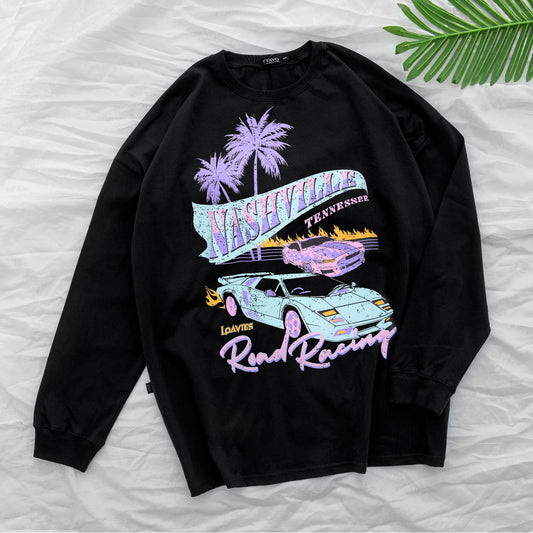 Road racing black tshirt