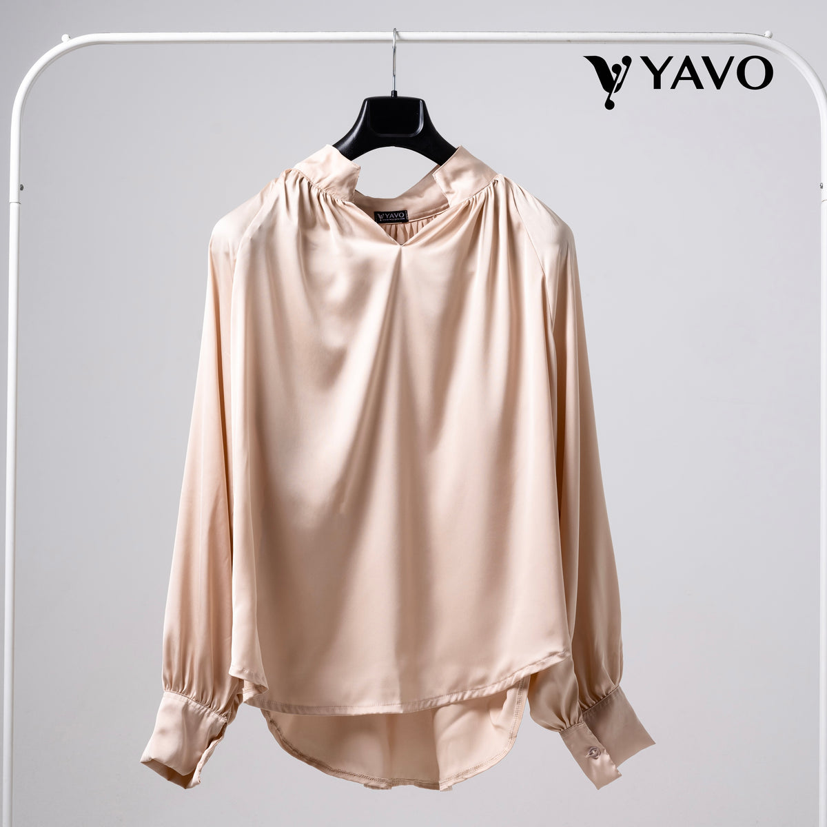 Beige satin blouse