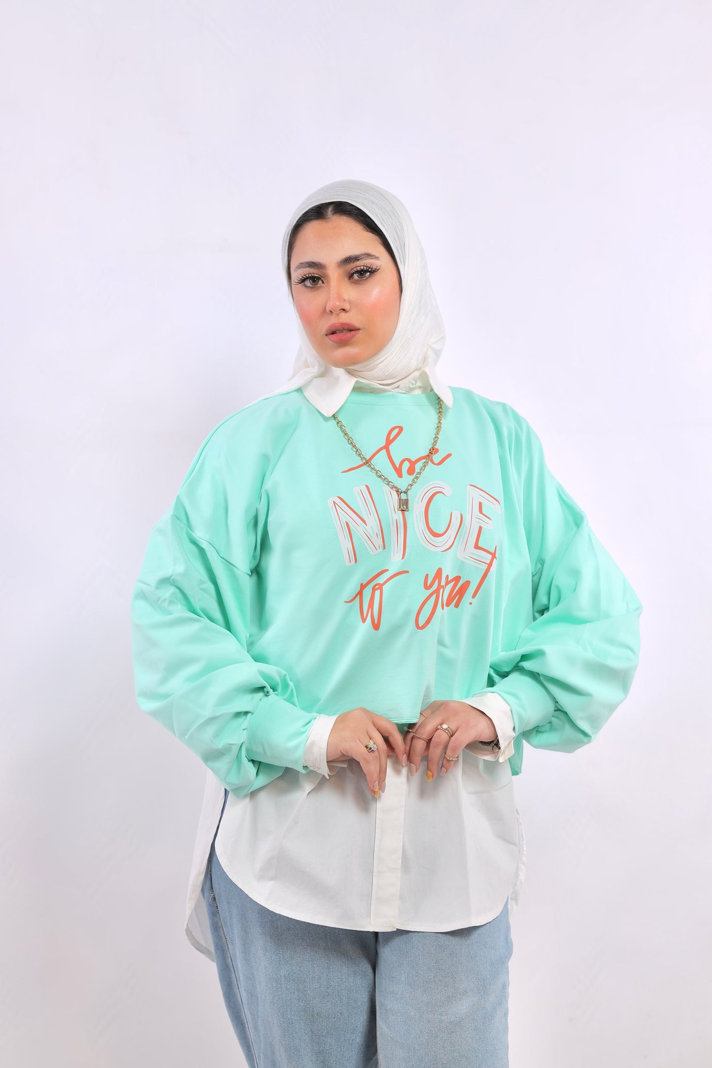 be nice mint crop top