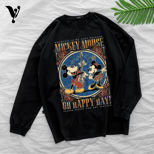 Mickey mouse oversize black Tshirt