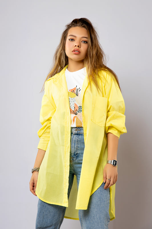 Yellow transparent oversize chemise