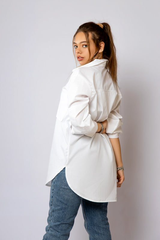 white poplin oversize chemise